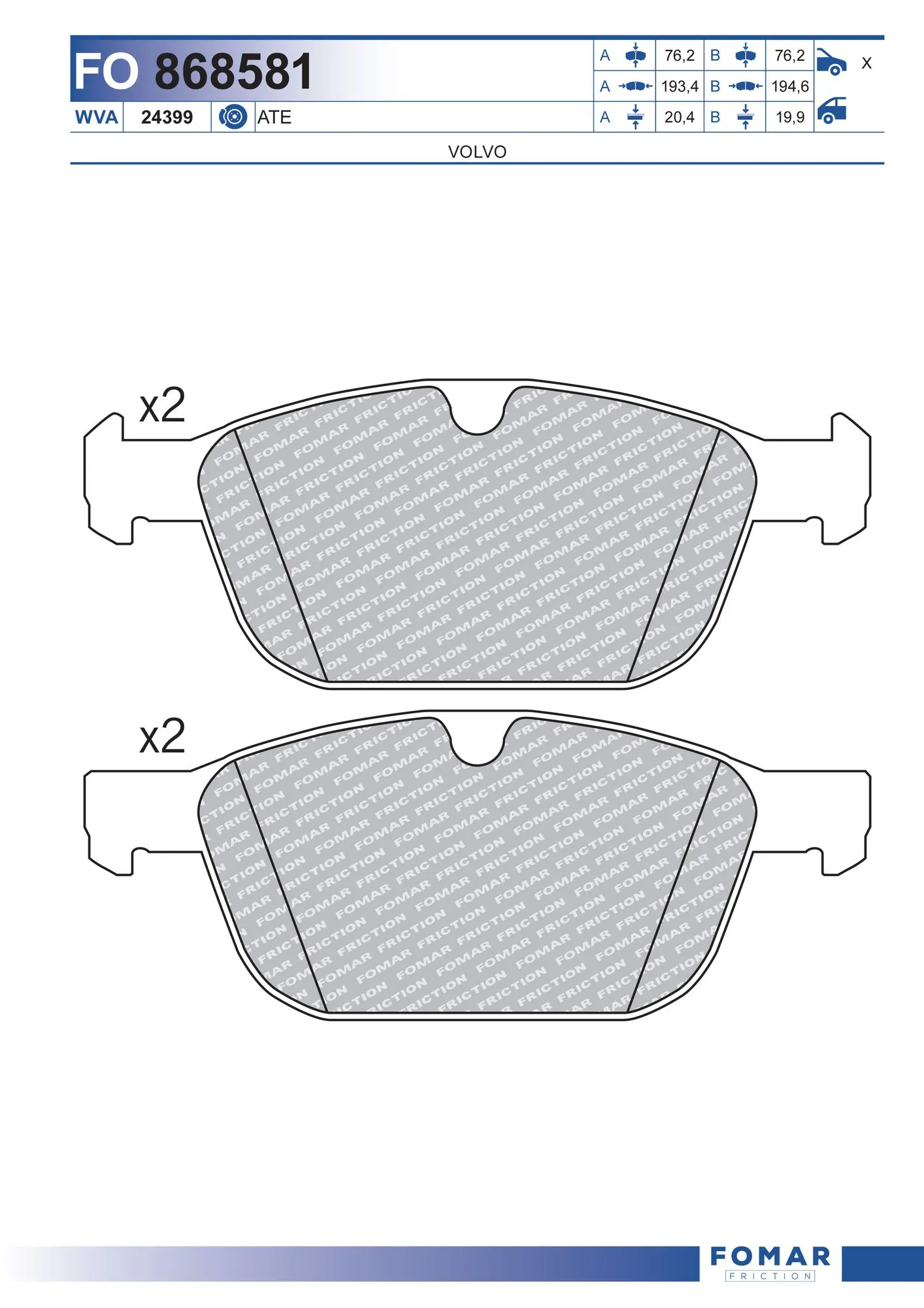 Brake Pad Set, disc brake